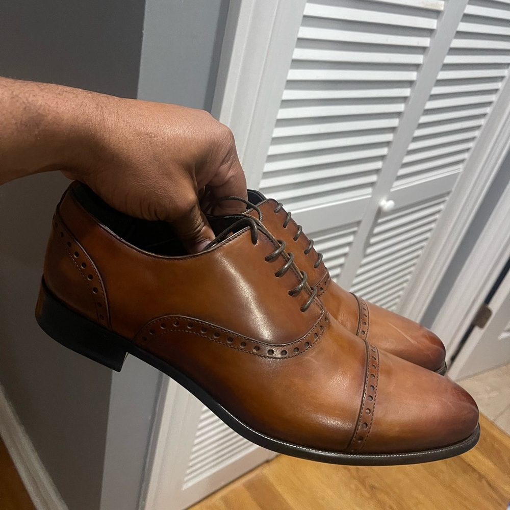 Paul Evans Tan/Brown Leather Shoes Sz 9.5 - Picture 7 of 15